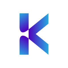 simple flat initial/letter k logo design