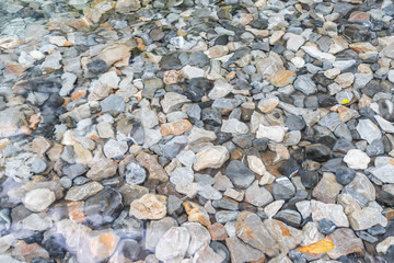 Photo of surface water with rocks underwater