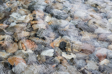 Photo of surface water with rocks underwater
