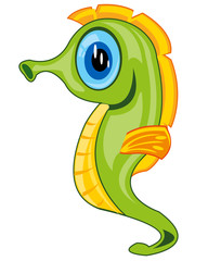 Fototapeta premium Vector illustration drawing seahorse on white background