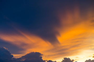 sky and clouds before sunset