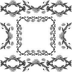 Vector illustration design flower frame for wallpaper on a white backdrop