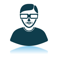 Man With 3d Glasses Icon