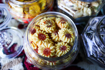 Various snacks treat during Eid al-Fitr celebrations in the village, which have various types of snacks