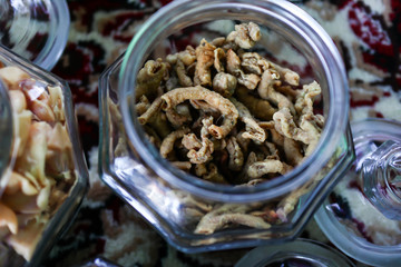 Various snacks treat during Eid al-Fitr celebrations in the village, which have various types of snacks