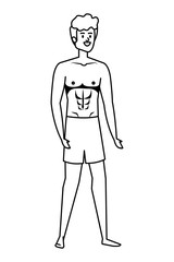 young man with swimsuit avatar character