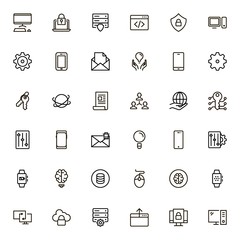 Fototapeta premium Software line icon set.