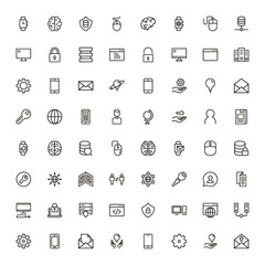 Software line icon set.