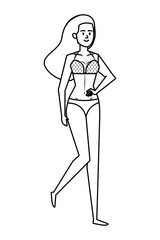 beautiful girl with swimsut avatar character