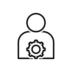 Black line icon for user settings