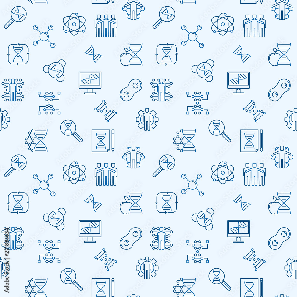 Poster cloning concept outline seamless background. vector pattern