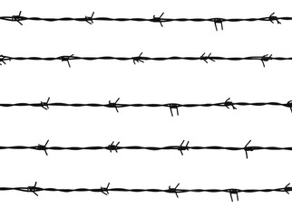 background of five lines of barbed wire