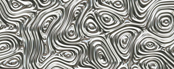 Abstract chrome metallic liquid ripples pattern background, cool design