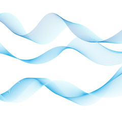 Beautiful blue waves on a white background