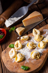 Delicious tortellini di formaggio with cheese and pepper filling