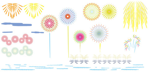 百花繚乱　打ち上げ花火　カタログ　イラスト