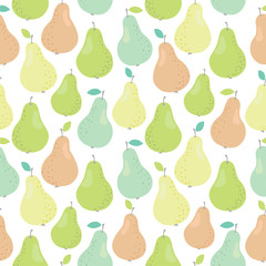 vector seamless pattern with pears