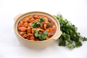 Butter chicken curry with Broccoli in Bowl