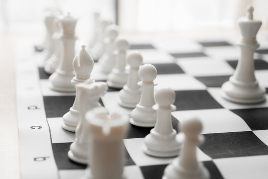 Chess with black and white board.