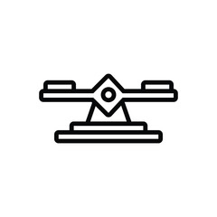 Black line icon for balance integrity   