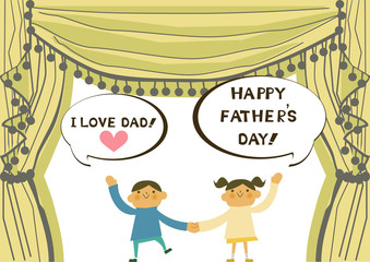 父の日の為のイラスト。舞台。六月のイメージイラスト。