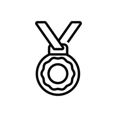 Black line icon for medal prize