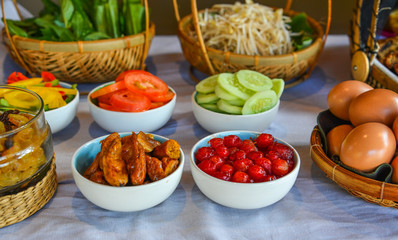 Breakfast buffet at luxury resort