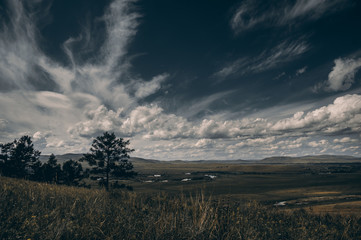 beautiful scenery. Khakass steppe in summer