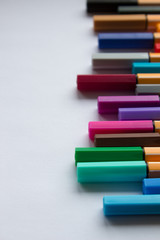 Set of colorful pens on white background