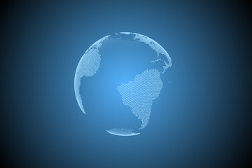 Digital earth formed by particals