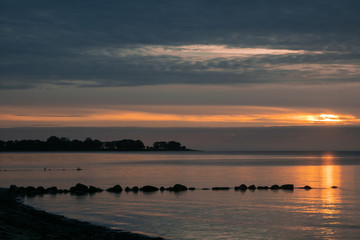 colorful seascape scenery, burial at sea concept