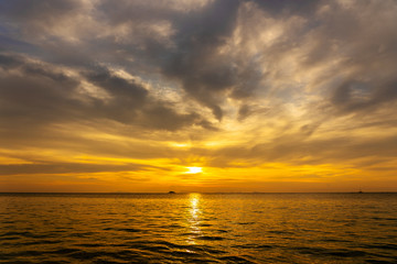 Colorful sunset above the sea. Summer vacation concept. Thailand