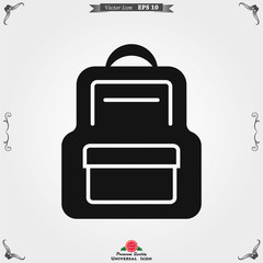 Backpack solid icon. Luggage symbol design, designed for web and app. Eps 10