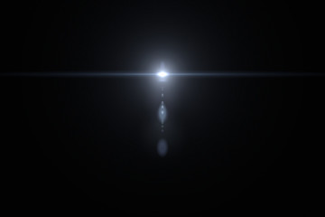 Lens flare isolated in black