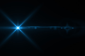 Lens flare isolated in black