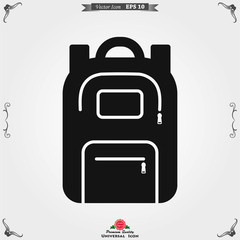 Backpack solid icon. Luggage symbol design, designed for web and app. Eps 10