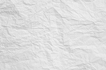 White crumpled paper abstract art background. Wrinkled texture effect. Copy space.