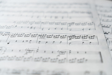 Fototapeta premium Music score in black and white