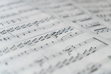 Music score in black and white