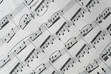 Obraz premium Zapis nutowy w czerni i bieli