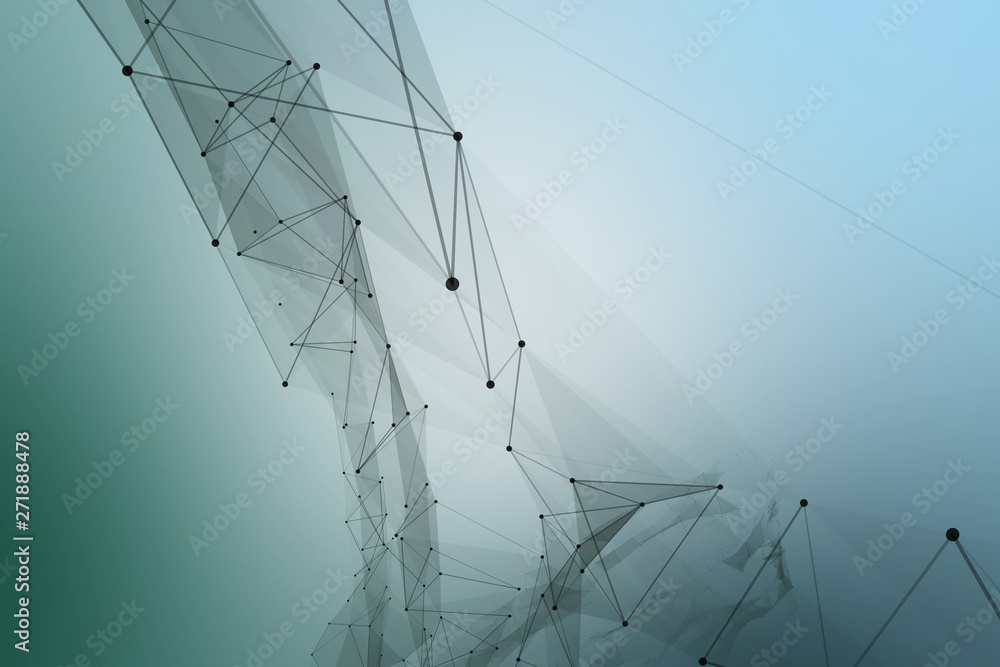 Poster connected dots and lines form a huge belt