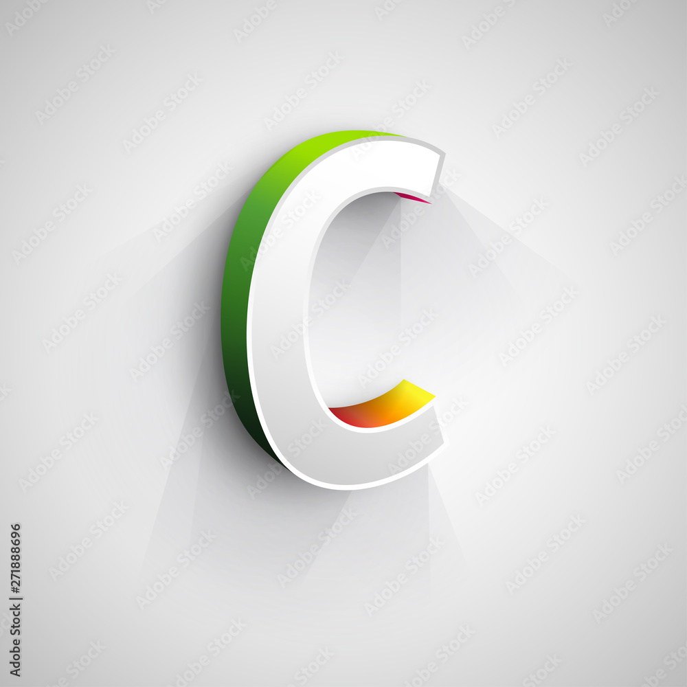Aufkleber abstract vector logo design template. creative 3d concept icon. letter c stylization