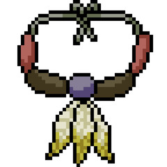 vector pixel art feather necklace