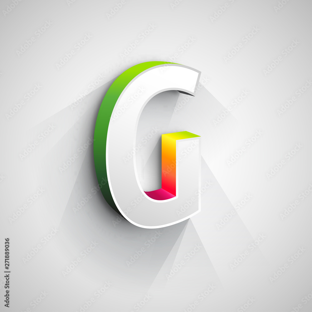 Poster abstract vector logo design template. creative 3d concept icon. letter g stylization