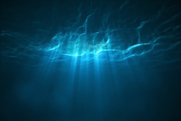 Underwater scene with light