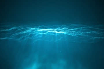 Underwater scene with light