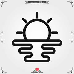 Beach icon vector of vacation and tourism, summer symbol