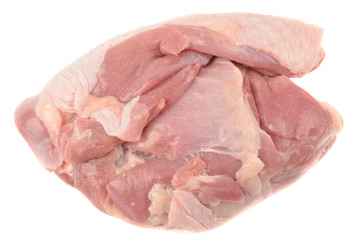 turkey meat on a white background