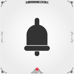 Bell Icon vector in trendy flat style isolated on background.