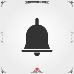 Bell Icon vector in trendy flat style isolated on background.